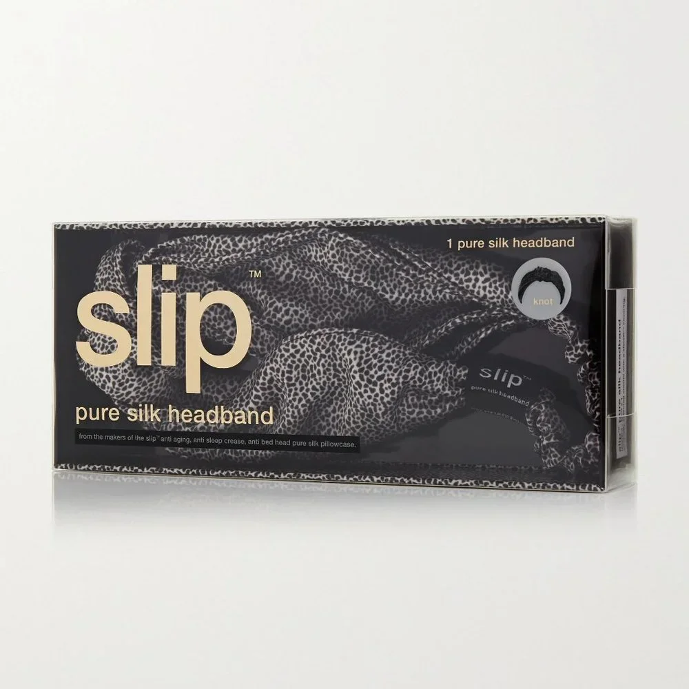 slip Silk Leopard Print Knot Headband